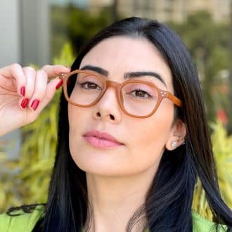 safine com br oculos de grau feminino hexagonal caramelo marcella 1