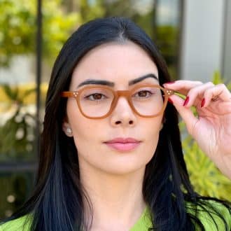 safine com br oculos de grau feminino hexagonal caramelo marcella 3