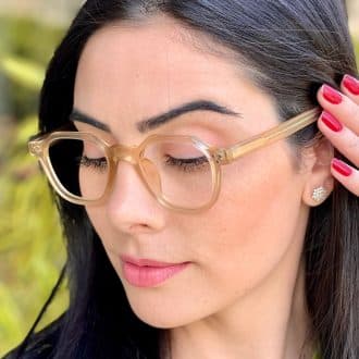 safine com br oculos de grau feminino hexagonal champanhe marcella 2