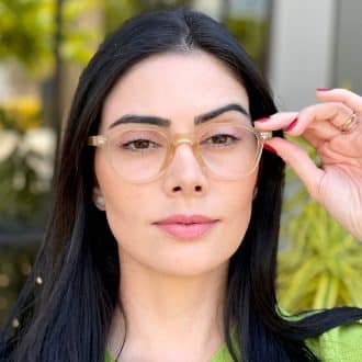 safine com br oculos de grau feminino hexagonal champanhe marcella 3