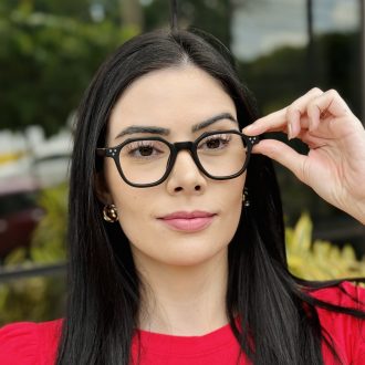 safine com br oculos de grau feminino hexagonal preto marcella 1