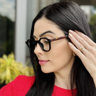 safine com br oculos de grau feminino hexagonal preto marcella 2