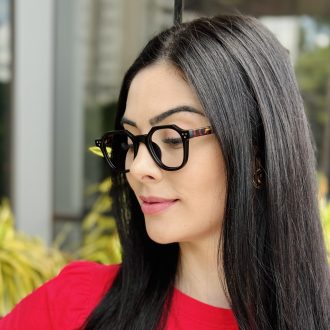 safine com br oculos de grau feminino hexagonal preto marcella 3