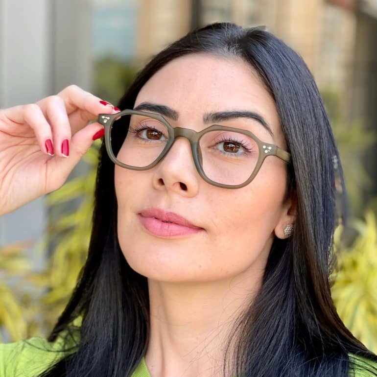 safine com br oculos de grau feminino hexagonal verde marcella 1