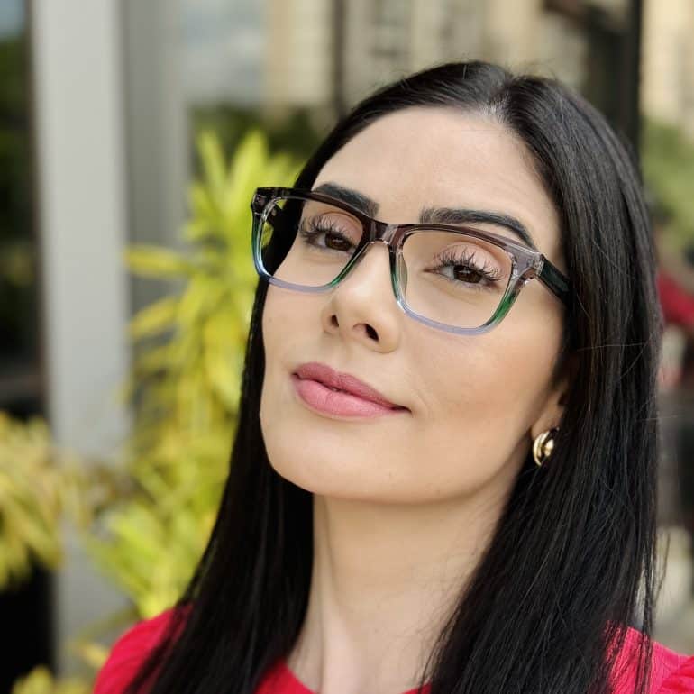 safine com br oculos de grau feminino quadrado colorido manu