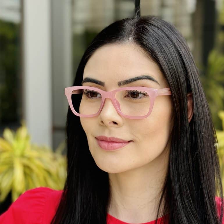safine com br oculos de grau feminino quadrado rosa manu 1