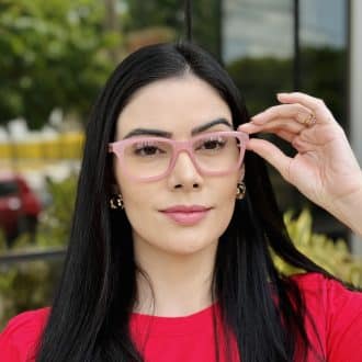 safine com br oculos de grau feminino quadrado rosa manu
