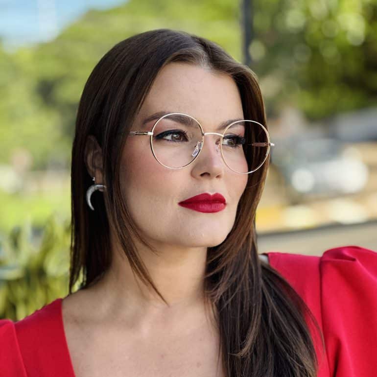 safine com br oculos de grau feminino redondo dourado mavi 1