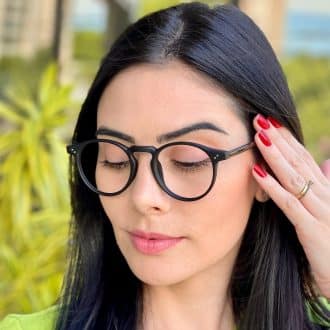 safine com br oculos de grau feminino redondo preto fosco raissa 2