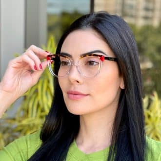 safine com br oculos de grau gatinho transparente e tartaruga luciana