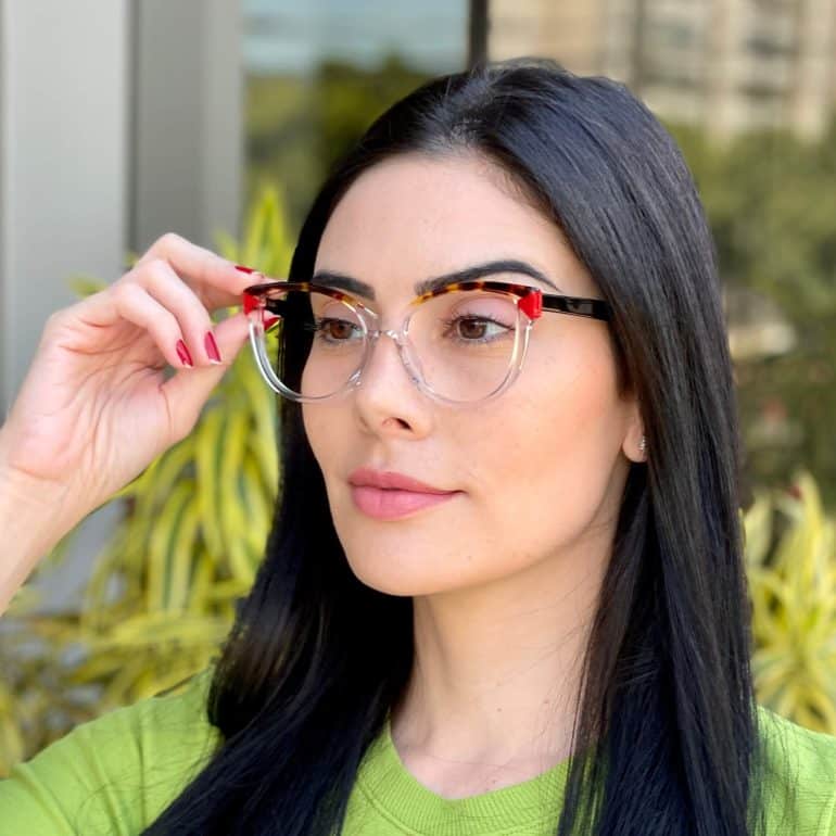safine com br oculos de grau gatinho transparente e tartaruga luciana