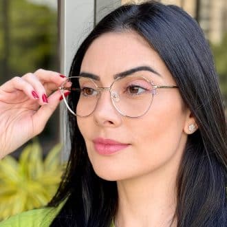safine com br oculos de grau hexagonal prata e lilas rebeca