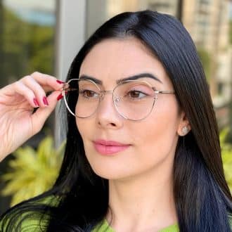 safine com br oculos de grau hexagonal prata e marrom rebeca 5
