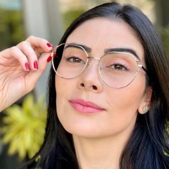 safine com br oculos de grau hexagonal prata e marrom rebeca 6