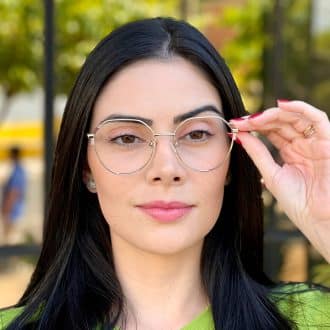 safine com br oculos de grau hexagonal prata e marrom rebeca 8