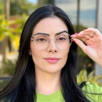 safine com br oculos de grau hexagonal prata e preto rebeca 3