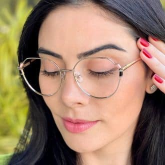safine com br oculos de grau hexagonal prata e rosa rebeca 2
