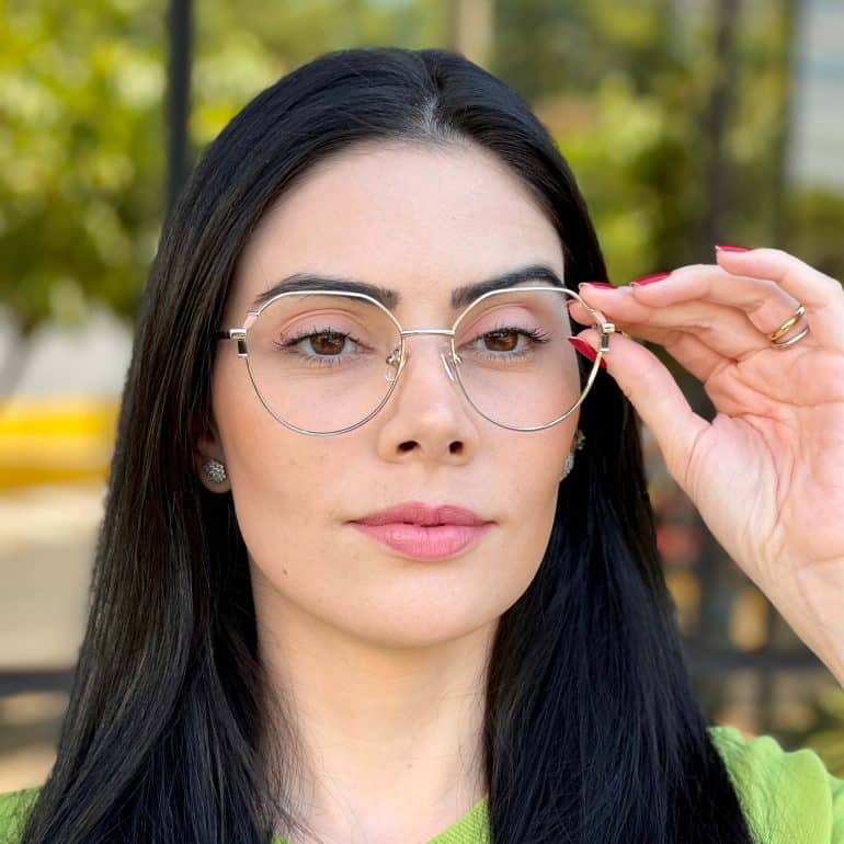 safine com br oculos de grau hexagonal prata e rosa rebeca 3