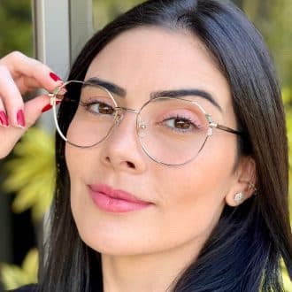safine com br oculos de grau hexagonal prata e verde rebeca 1