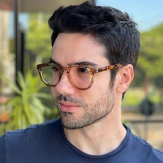 safine com br oculos de grau masculino quadrado marrom transparente leandro 4