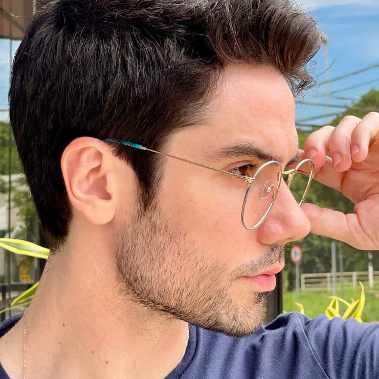 safine com br oculos de grau masculino redondo azul arthur 2