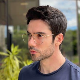 safine com br oculos de grau masculino redondo azul arthur 3