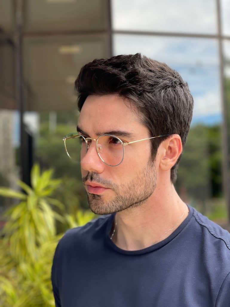 safine com br oculos de grau masculino redondo azul arthur 3