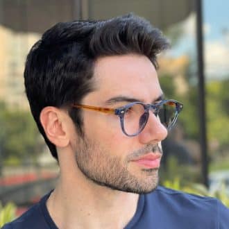safine com br oculos de grau masculino redondo azul lennon 2