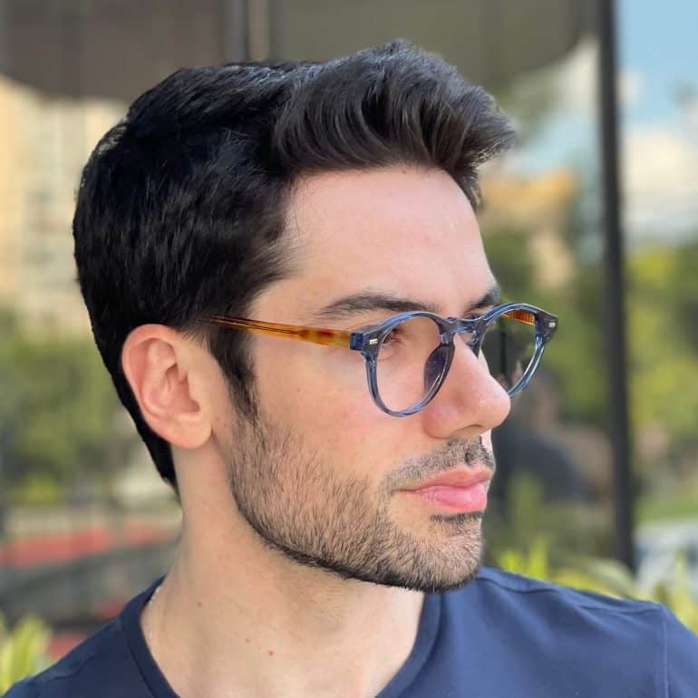 safine com br oculos de grau masculino redondo azul lennon 2
