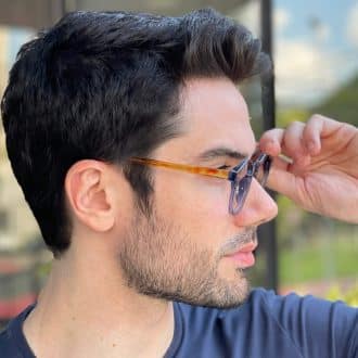 safine com br oculos de grau masculino redondo azul lennon 3