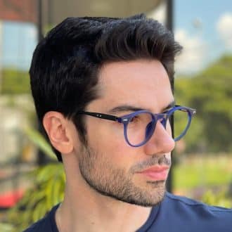 safine com br oculos de grau masculino redondo azul luiz 2
