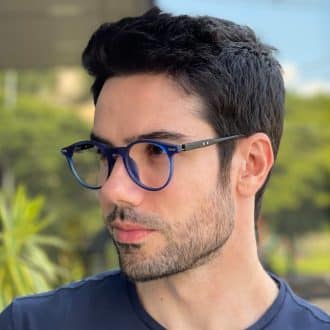 safine com br oculos de grau masculino redondo azul luiz 4