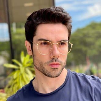 safine com br oculos de grau masculino redondo dourado arthur 1