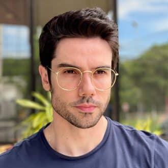 safine com br oculos de grau masculino redondo dourado arthur 2