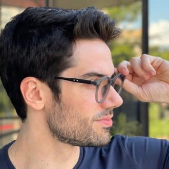 safine com br oculos de grau masculino redondo grafite luiz 3