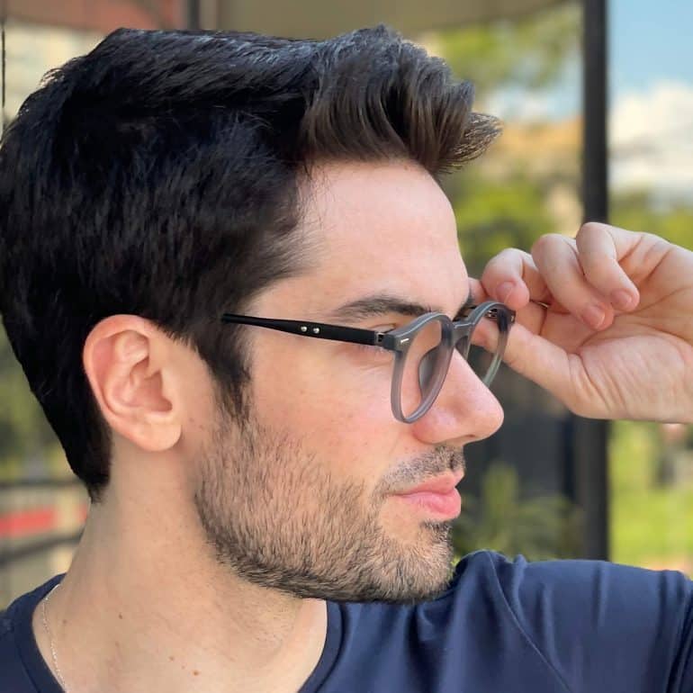 safine com br oculos de grau masculino redondo grafite luiz 3