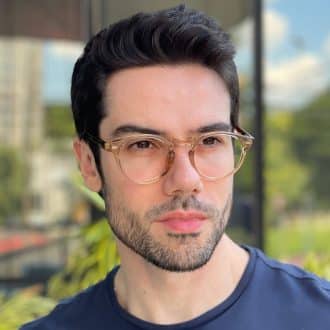 safine com br oculos de grau masculino redondo marrom transparente lennon 1