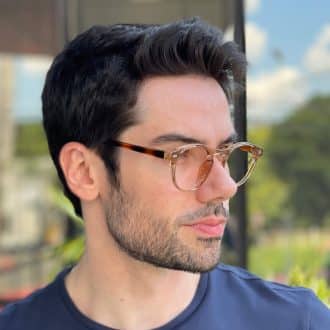 safine com br oculos de grau masculino redondo marrom transparente lennon 2