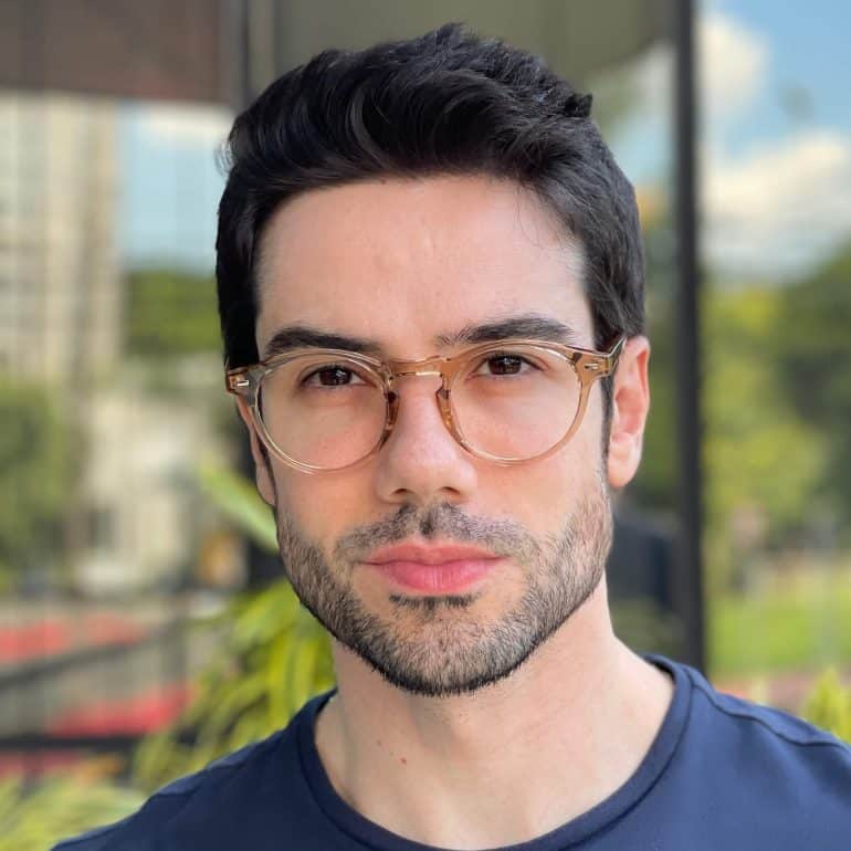 safine com br oculos de grau masculino redondo marrom transparente lennon
