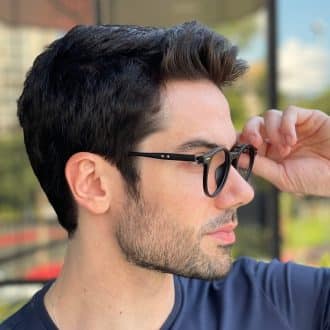 safine com br oculos de grau masculino redondo preto luiz 3