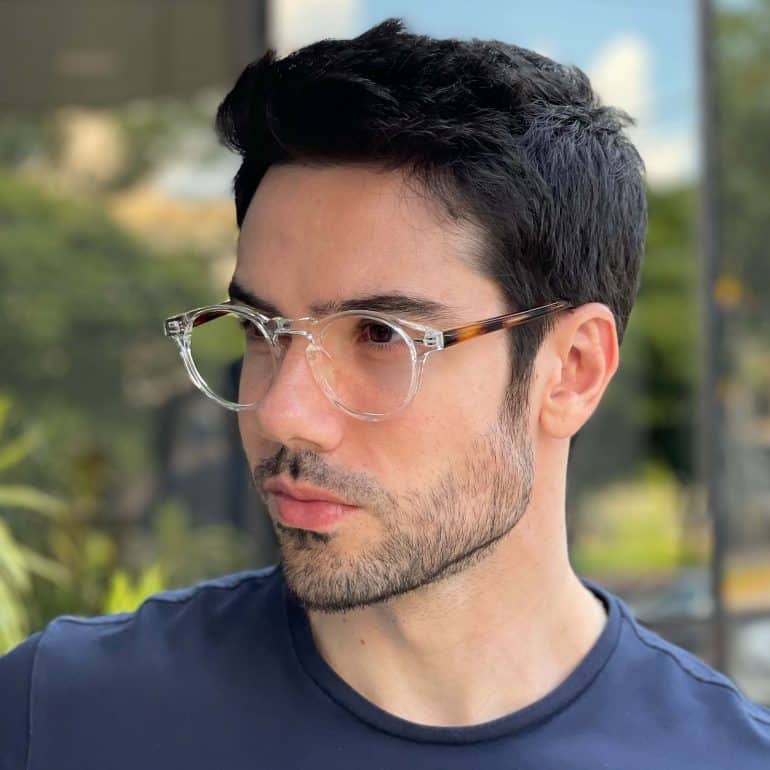 safine com br oculos de grau masculino redondo transparente lennon 3