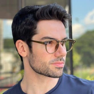 safine com br oculos de grau masculino redondo verde lennon 2