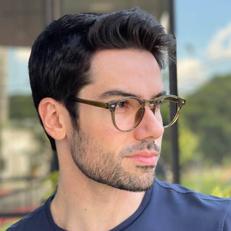 safine com br oculos de grau masculino redondo verde lennon 2