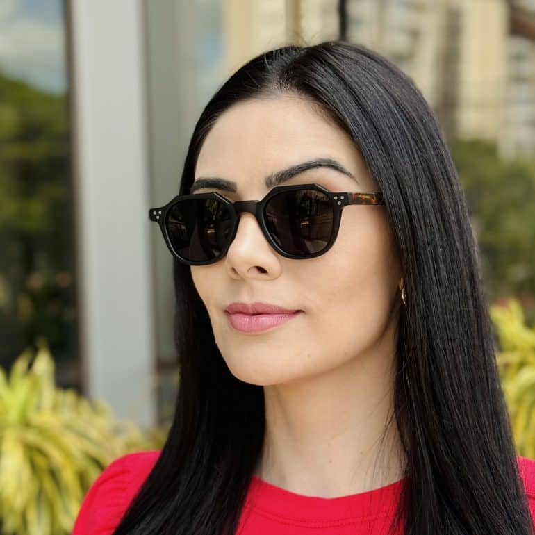 safine com br oculos de sol feminino hexagonal preto antonela 3