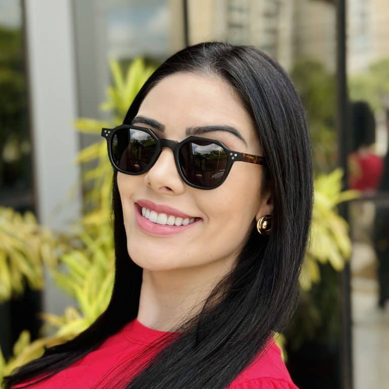 safine com br oculos de sol feminino hexagonal preto antonela