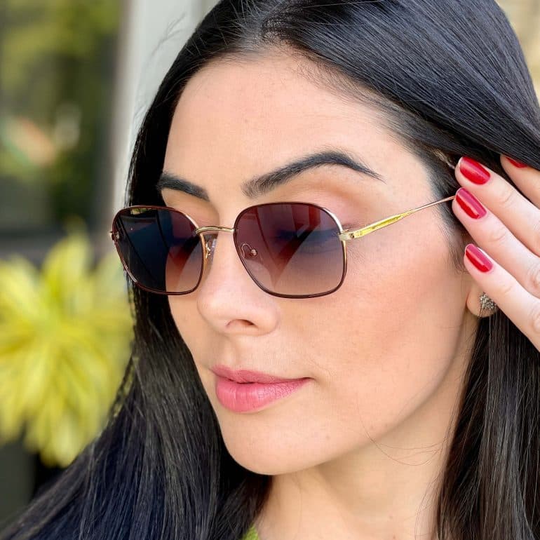 safine com br oculos de sol feminino oval marrom julie 2