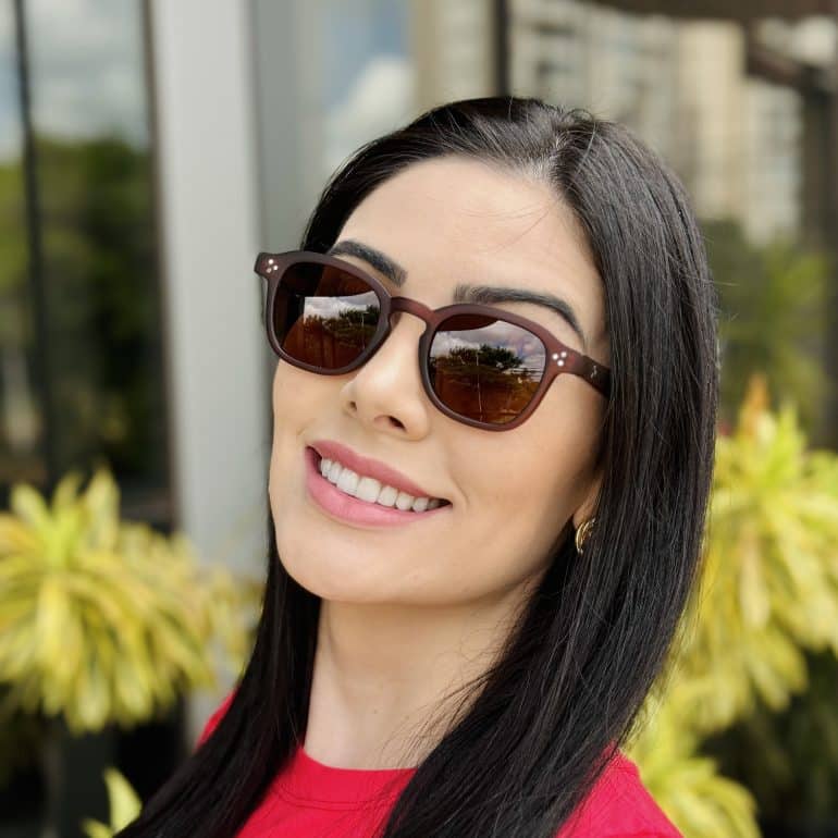 safine com br oculos de sol feminino quadrado marrom vivi