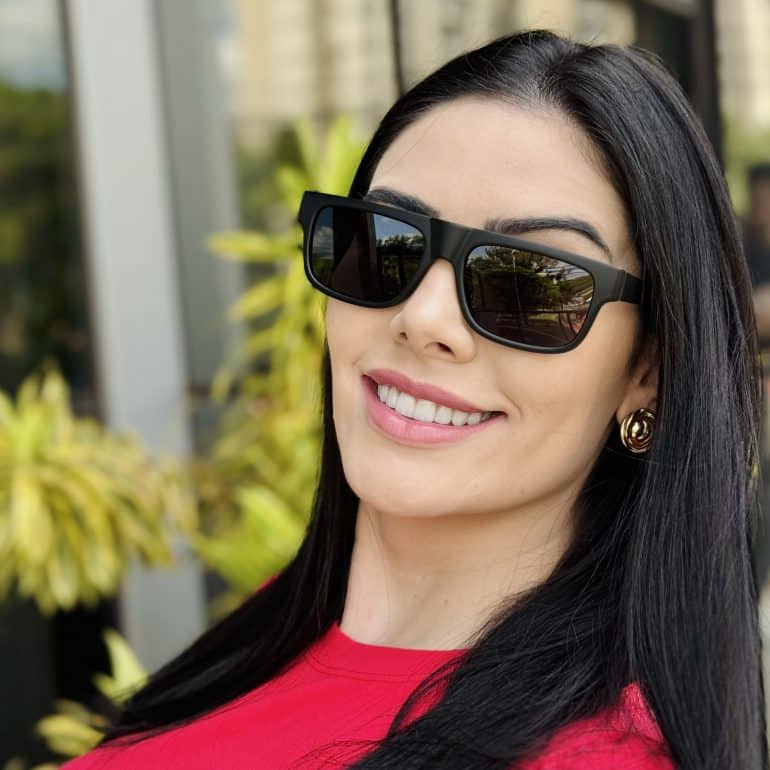 safine com br oculos de sol feminino retangular preto sarah