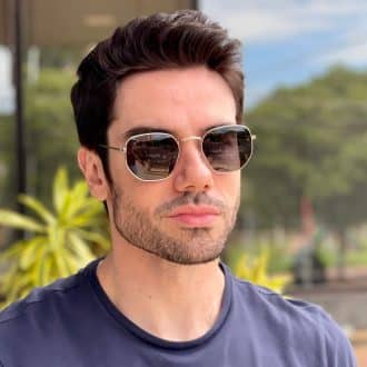 safine com br oculos de sol masculino hexagonal preto e prata olavo 1