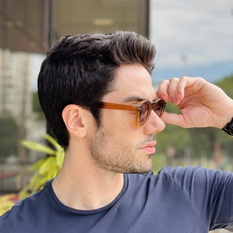 safine com br oculos de sol masculino quadrado marrom degrade marlon 2